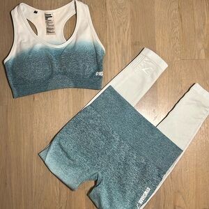 Gymshark ombre seamless leggings sports bra and leggings set